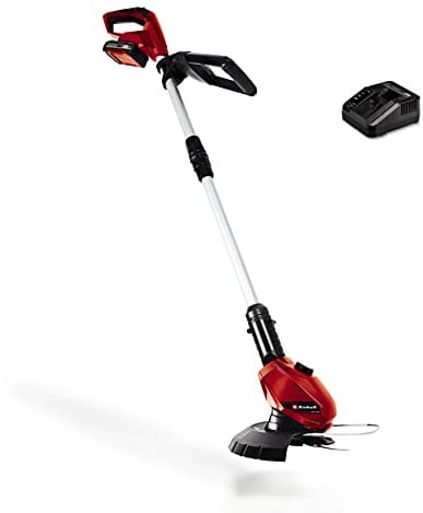 Einhell Akku-Rasentrimmer GE-CT 18 Li Kit Power X-Change (Li-Ion, 18V, Motorkopf drehbar, Flowerguard, inkl 20 Kunststoffmesser, inkl. 2,0Ah Akku und Ladegerät)