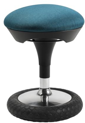 TOPSTAR Sitness 20, ergonomischer Sitzhocker, drehbarer Arbeitshocker, Bürohocker mit Schwingeffekt, Petrol