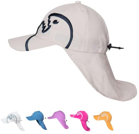 iQ-UV Sonnenhut für Kinder mit UV Schutz 50+ Beige Einheitsgröße – Atmungsaktiver Sonnenhut mit Nackenschutz für Kinder – Bequeme Sommermütze für Jungen & Mädchen – UPF 50+ TÜV geprüft