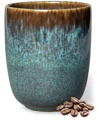 Villeroy & Boch like. by Lave Glace Kaffeebecher 350 ml Blau, Spülmaschinenfest, Mikrowellensicher, Kaffeetasse, Große Tasse, Steingut Tasse, Geschirr, Steingut