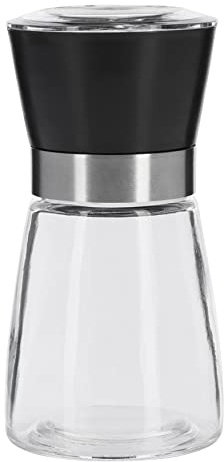 Westmark Gewürzmühle, Mit Keramikmahlwerk, Stufenlose Regulierung, Glas/Kunststoff, 63542260 Schwarz/Transparent, Blacky, 1 Stück