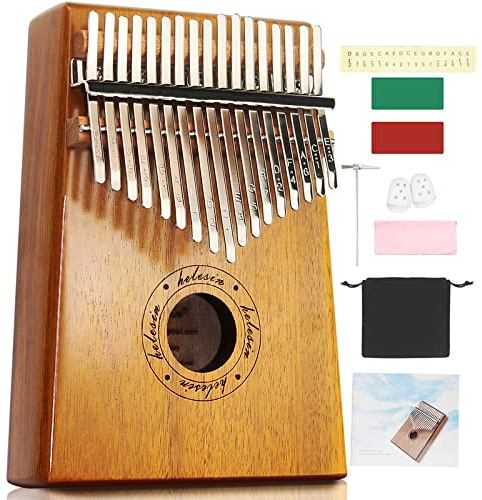 Kalimba 17 Schlüssel, Daumenklavier Kalimba Thumb Piano Finger Solide Kalimba Instrument mit Lernwerkzeuge