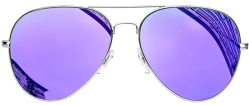 KANASTAL Groß Sonnenbrille Herren Damen Polarisiert | Klassische Retro Vintage, Verspiegelt, Metallrahmen, UV400 Schutz, Ultraleichter 16.7g, Anti Glare, Doppelsteg, Stylisch