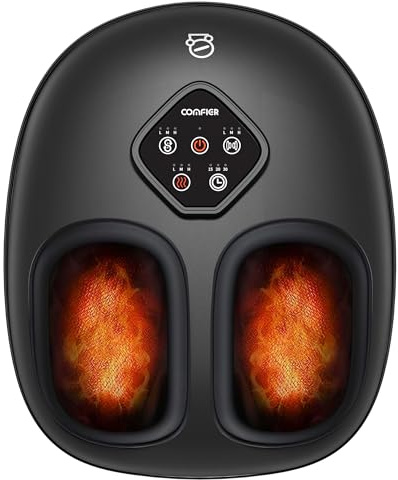COMFIER Fußmassagegerät mit Wärme, Fussmassagegerät Elektrisch 2026 Neues | Massagegerät für Füße, 3 Kompressionsstufen, 3 Knetstufen, 3 Wärmestufen, Timer, Geschenk für Frauen und Männer