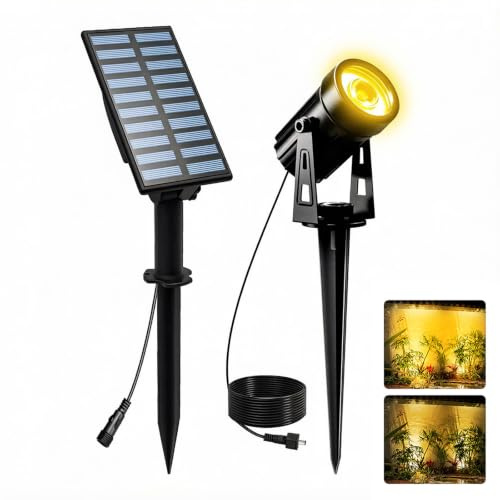 T-SUNUS Solarstrahler für Außen Garten, Solarlampen für Außen Warmweiß