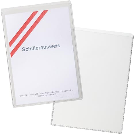 Durable Schutz- und Ausweishülle (für DIN A7, 74 x 105 mm Dokumente) 10 Stück, transparent, 213419