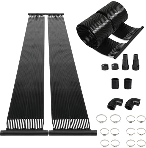 LEADZM Solarkollektor Poolheizung 600 x 73 cm | Solarheizung für Pools bis 24.000 l | UV-beständig & erweiterbar | Energieeinsparend Poolheizung | Schwimmbad Warmwasser | Mit Adapter