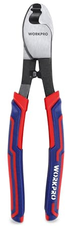 WORKPRO Kabelschere, Kabelschneider 210mm, Drahtschneider für Aluminium Kabel, zum Schneiden und Abisolieren von Kupferdrähten und -kabeln, für DIY-Projekte