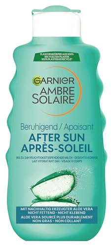Garnier Ambre Solaire Beruhigende After Sun Milk, verlängert die Bräune und spendet Feuchtigkeit, 175 ml