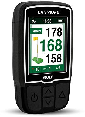 CANMORE HG200 Golf-GPS-Handgerät – Vollfarbdisplay mit über 41.000 wichtigen Golfplatzdaten und Scorekarte, kostenlose Golfplätze weltweit, Schwarz