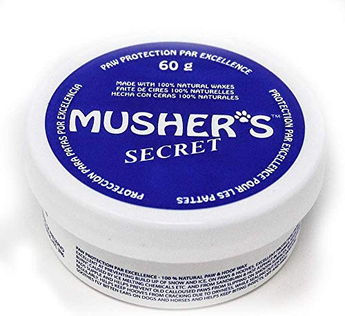 Musher's Secret Pfotenbalsam für Hunde 60g, Natürliches Pfotenschutz-Wachs gegen Streusalz und Hitze, mit Vitamin E
