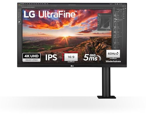 LG Ultrafine Ergo 32UN880K-B.AEU (32 Zoll) 4K UHD IPS Monitor, HDR10, USB-C (60W), Ergonomischer Standfuß, Schwarz
