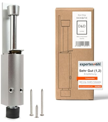 D&D Living® Türfeststeller - Kick&Fix Türhalter für Innen & Außen mit Fußbedienung - robust | rostfrei | rutschfest