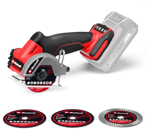 Einhell Professional Akku-Trennschleifer TP-CO 18/76-C Li BL-Solo | 18 V | Brushless | 76 mm Scheiben-Ø | 16 mm Schnitttiefe | Tiefeneinstellung | 4x Trennscheibe | ohne Akku