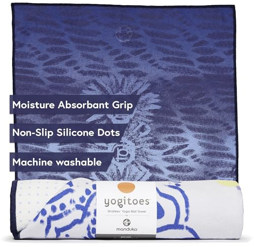 Manduka Yogitoes Mat Towel - Chakra Print Blue (180cm)