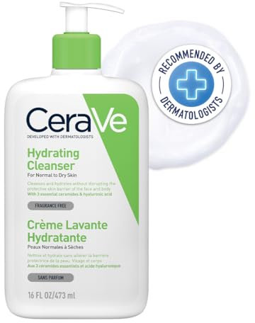 CeraVe feuchtigkeitsspendende Reinigungslotion für normale bis trockene Haut, 473 ml Lotion