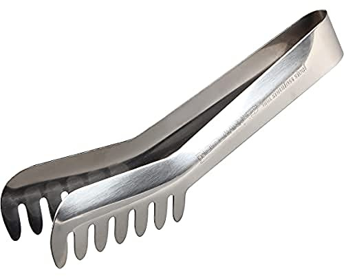 Fackelmann Servierzange, Küchenzange aus Edelstahl, robuste Spaghettizange (Farbe: Silber), Menge: 1 Stück, 19cm