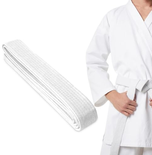 DOKRIN 1 Judo-Karategürtel (180 cm), professioneller Taekwondo-Gürtel, dicker Aikido-Stoffgürtel für Kinder und Erwachsene, Karategürtel (weiß)