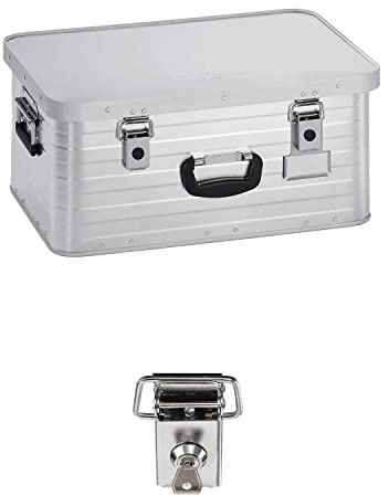 Enders Alubox 47 L mit Schloss Set - Aluminium Box 1 mm Wandstärke, spritzwasserdicht, stapelbar - Alukiste, Metallkiste, Metallbox mit Deckel - verwendbar als Transportbox, Werkzeugkiste, Lagerbox
