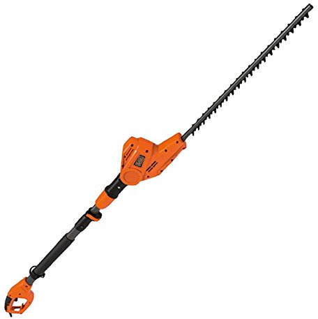 Black+Decker Elektro-Stabheckenschere (550W, Schwertlänge 51 cm, Schnittstärke 22 mm, Reichweite 4m, Hecken schneiden ohne Leiter, inkl. Messerschutzhülle + Schultertragegurt) PH5551