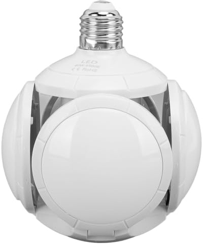 Faltbare LED Fußball Glühbirne, E27 E26 40 W | Innenbeleuchtung Lampe, 85 bis 265 V, ABS Acryl, 90 Grad Lichtwinkel, Büro Geschäft Zuhause