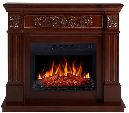 ArtiFlame Elektrokamin Toscana AF23S, Elektrischer Standkamin mit Heizung 1800 W, realistischer Flammeneffekt, LED-Beleuchtung, Fernbedienung, Timer, Thermostat, Knistereffekt, MDF, Russet