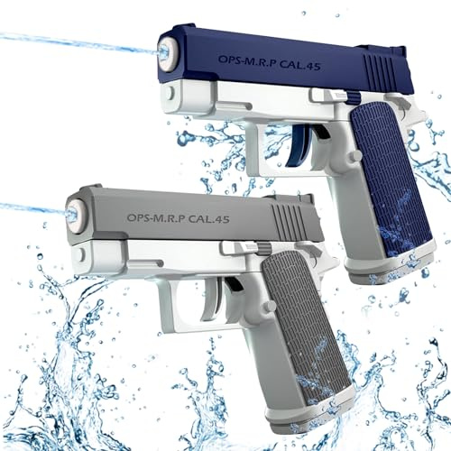 Wasserpistole Kinder 2 Stück Wasserpistolen Klein Wasserspritzpistole Reichweite 10 Meter Water Gun für Kinder Sommer Freien Pool Strand Wasserspielzeug (Blau+Grau)