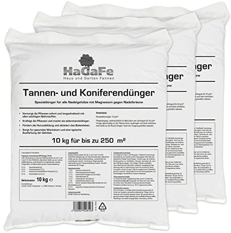 HaGaFe Tannendünger Koniferendünger Lebensbaumdünger Zypressendünger Dünger (30 kg (3 x 10 kg))