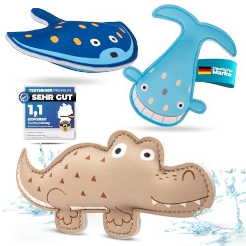 KIDVERSE Tauchtiere für Kinder - Geprüftes Wasserspielzeug - Neopren Tauchspielzeug für Kinder - Buntes Schwimmbad Spielzeug zum Tauchen Lernen - Pool Spielzeug (Meerestiere)