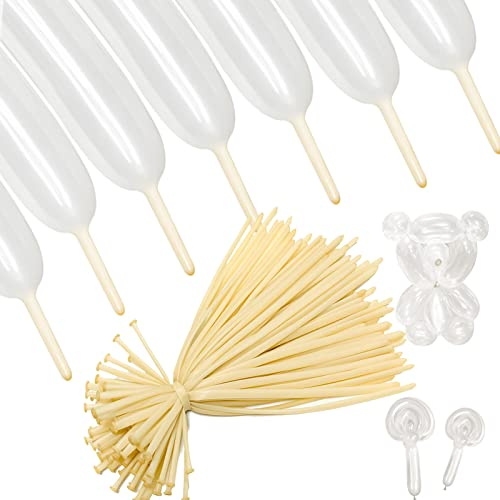 260q Lange Luftballons, klare Modellierballons, 100 Stück, verdrehte Tierballons, lange magische Latexballons für Ballonbogen, Geburtstag, Hochzeit, Weihnachten, Party, Dekoration – (klare