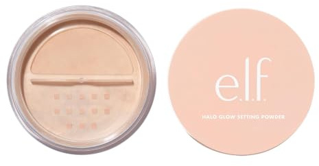 e.l.f, Halo Glow Setting Powder, seidig, schwerelos, Unschärfen, glättet, minimiert Poren und feine Linien, erzeugt einen weichen Fokus-Effekt, mittel, halbmattes Finish 6,8 g