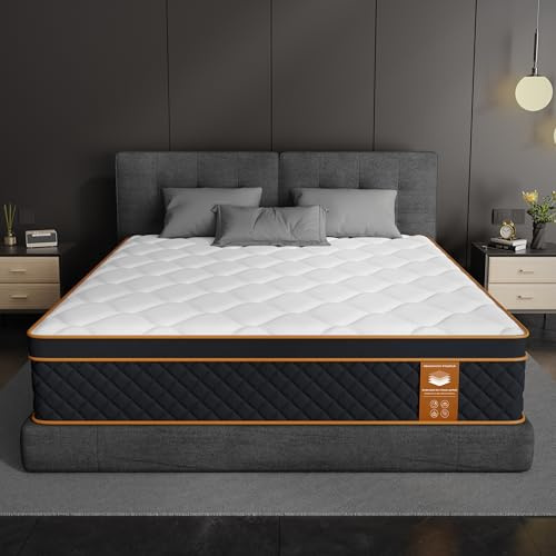 Qabefy Matratze 90x200 cm Höhe 25cm, 7-Zonen Federkernmatratze, Härtegrad H3, Orthopädische & Ergonomische Federkernmatratze mit Memory-Schaum Schicht, Rückenentlastende