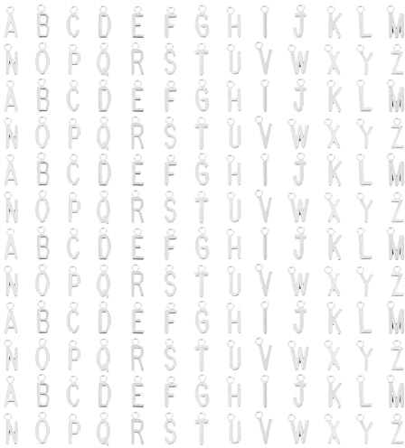 Andibro 156 Stück/6 Sets Letter A-Z Charms, Mini Großbuchstaben A-Z Anhänger für Armband Halskette Zinklegierung Alphabet Charm Gold Buchstabe Anhänger Hypoallergene für DIY Schmuckherstellung