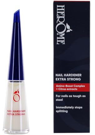 Herome Nagelhärter Extra Stark - Nagelverstärker Garantiert Feste Nägel, Schon nach acht Tagen sind die ersten Ergebnisse spürbar. (Nail Hardener Extra Strong) - 10ml.