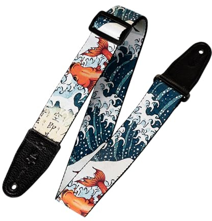 Levy's Leathers Eastern Harmony Series Gitarrengurt aus Polyester | Breite 5 cm | Koi Fish Design | (MPD2-016)