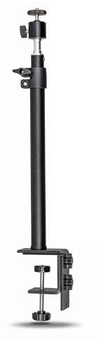 Walimex pro Table Top Lampenstativ höhenverstellbar 35-65 cm, Tischstativ mit Kugelkopf für 360° Drehung und 90° Neigung, Stativ mit Klemmhalterung für Studiobeleuchtung und Kamera