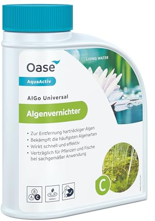 OASE 43137 AquaActiv AlGo Universal Algenvernichter 500 ml - effektiver Algenentferner für Gartenteich ideal gegen Algen Fadenalgen Schwebealgen Schmieralgen