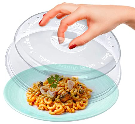 Mikrowellen Abdeckung 24 Cm – Abdeckhaube für Mikrowelle mit Dampfauslass, Lebensmittelecht, Hitzebeständig, Wiederverwendbar, 0% BPA