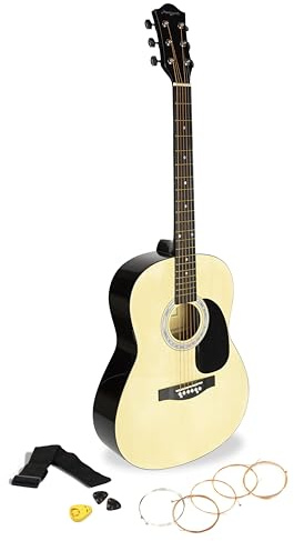 Martin Smith Akustikgitarre-Kit mit Gitarrensaiten-Gitarre Plektren Gitarrengurt natürlicher