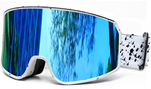 SPOSUNE Skibrille Snowboard Brille für Damen Herren OTG Anti-Beschlag | 99,99 % UV400-Schutz, doppelter Anti-Beschlag, helmkompatibel, für Brillenträger, Unisex Wintersport