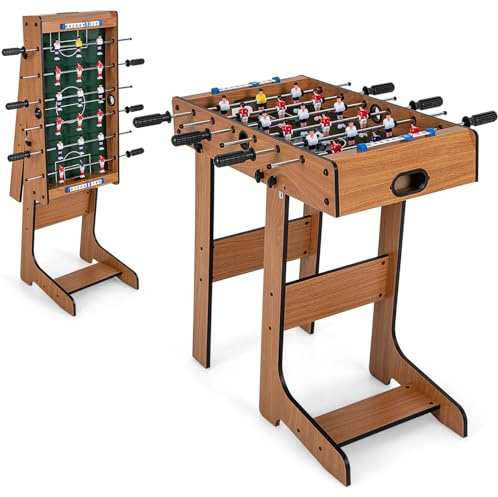 COSTWAY Tischkicker klappbar, Kickertisch mit 18 Kicker, 2 Bällen | Spieltisch für Kinder, Erwachsene, Tischfußball für Spielzimmer, Bars und Partys, 69 x 60 x 71 cm