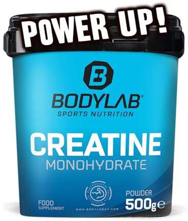 Bodylab24 Creatine Powder 500g, reines Creatin Monohydrat Pulver, 100 Portionen, Produkt der Kölner Liste