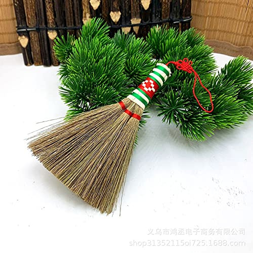 1Pcs 12cm Reisstrohbesen Mini Stroh Besen kleinen Besen Feger Handbesen Autobesen Besen Handgemacht Handgemachte Natürliche Bambus Besen Staubbesen Gartengerät