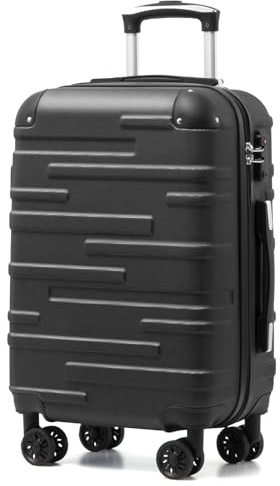 COOLIFE Hartschalen-Koffer Rollkoffer Reisekoffer Vergrößerbares Gepäck (Nur Großer Koffer Erweiterbar) ABS Material mit TSA-Schloss und 4 Rollen