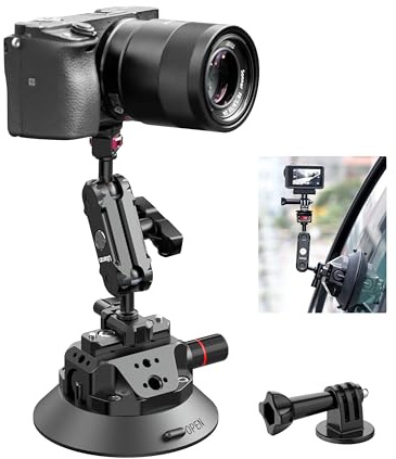 ULANZI SC-02 Saugnapf-Halterung, 11,4 cm, magische Armhalterung für DSLR-Kameras, Action-Kameras, Videoaufnahmen, kompatibel mit DJI OSMO Pocket 3/Insta 360 x5/OSMO 360/Sony/Canon/Nikon/Fuji