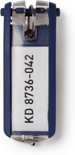 Durable Schlüsselanhänger Key Clip, Schlüsselschilder, 6 Stück, dunkelblau, 195707
