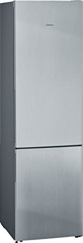 Siemens KG39E8IBA iQ500 Freistehende Kühl-Gefrier-Kombination, 201x60cm, 249 L Kühlen mit 94 L Gefrieren, lowFrost geringere Eisbildung, LED Beleuchtung für gleichmäßige Ausleuchtung, bottleRack, Grau