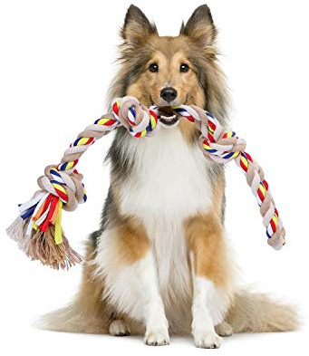 Nobleza - Hundespielzeugseil aus 100% Baumwolle, das der psychischen Gesundheit des Hundes zugute kommt, Zahngesundheit und Zahnreinigung, Arten von Hunden 53cm