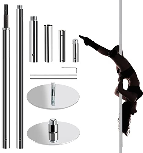 Leogreen Tanzstange | Höhe verstellbar 222,5 – 280 cm | statisch und drehbar | maximale Belastung 200 kg | für Tanz Übung Fitness