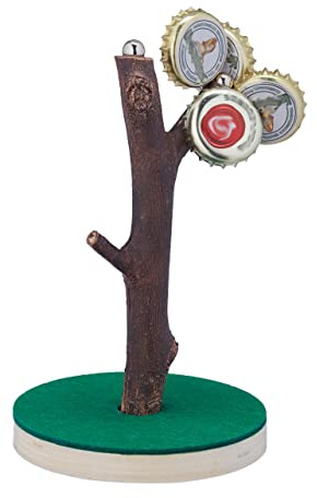 Relaxdays Kronkorkenbaum, Trinkspiel & Kronkorkenhalter, HxD 14 x 9 cm, Männer Geschenk, 2 Magnete, Bierdeckelbaum, bunt